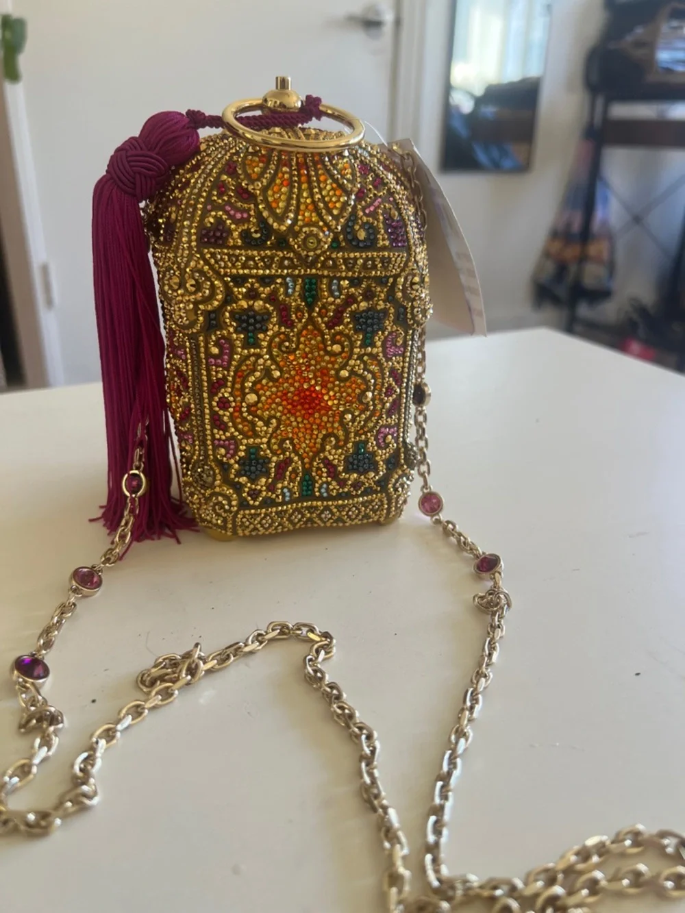 Judith Leiber Lantern Divine Crystal Embellished Clutch - Picture 8 of 10